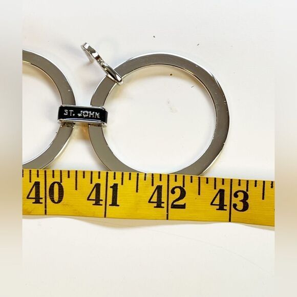 Vintage St John silver tone oversized wide link ring chain belt. Y2K - Picture 9 of 10